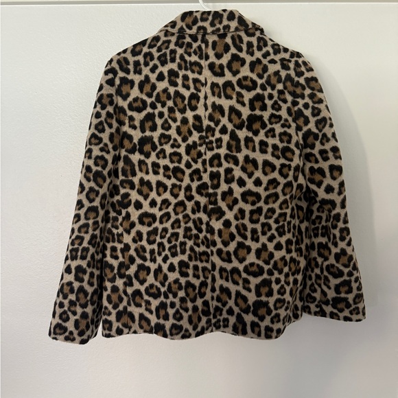 H&M Leopard Print Pea Coat in Tan, Brown & Black - Picture 3 of 3